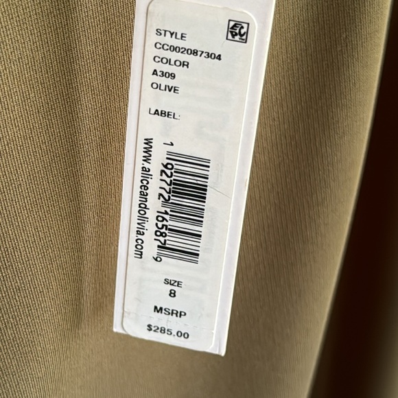 NWT Alice&olivia sz 8 green midi skirt with slit and tie - Picture 7 of 7